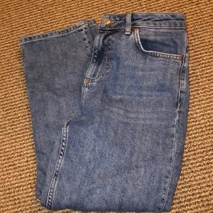 Topshop petite light wash straight leg jeans